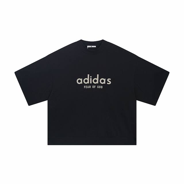 Fog X Adidas联名短袖重磅短袖t恤 原版打版1:1 前后硅胶印花 重磅300克 黑色 S M L Xl